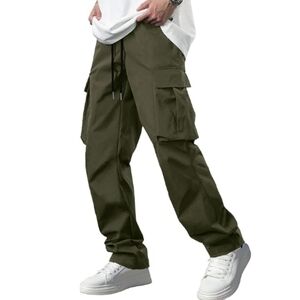 Casual Cargo Pants Stretch Sweatpants with Multi Pockets